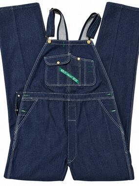 Vintage KEY Denim Bib Overalls Men’s 38x34 Dark Indigo Carpenter Workwear